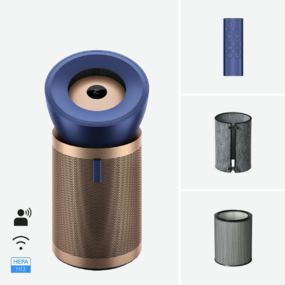  Purificator de aer Dyson Purifier Big+Quiet Formaldehyde BP04, pentru încăperi de până la 100mp, Albastru/Auriu