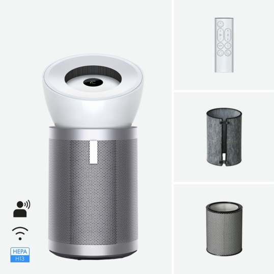 Purificator de aer Dyson Purifier Big+Quiet BP02, pentru încăperi de până la 100mp, Alb/Argintiu