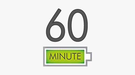 Până la 60 de minute de funcționare