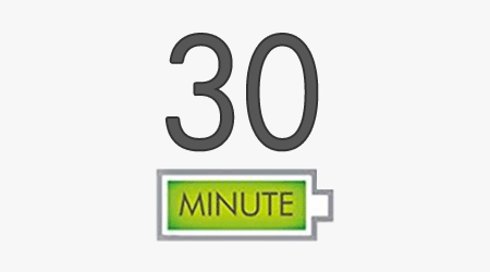 Până la 30 de minute de funcționare