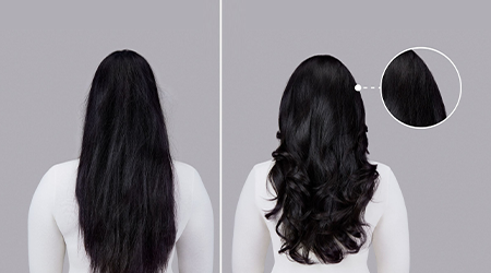 Păr drept, după coafare